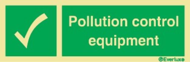 Pollution control equipment sign with supplementary text